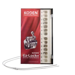 Koden EZ Lock + Metal Self Ligating Bracket Kit MBT 022 With 3 Sets of Cu NiTi Archwires